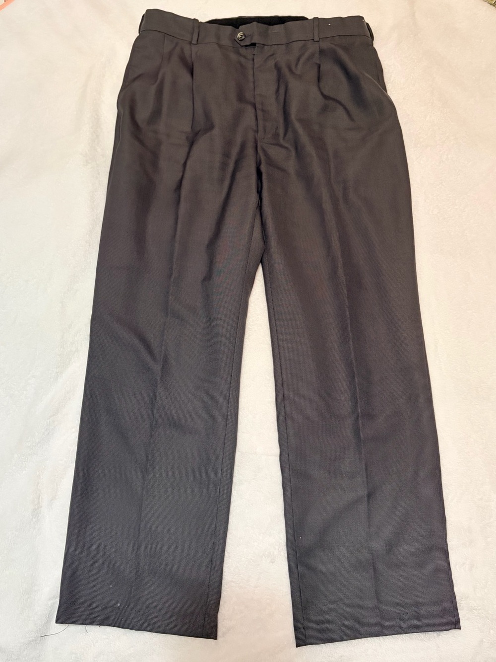 Men's Black Dress Pants - Straight Pleat
